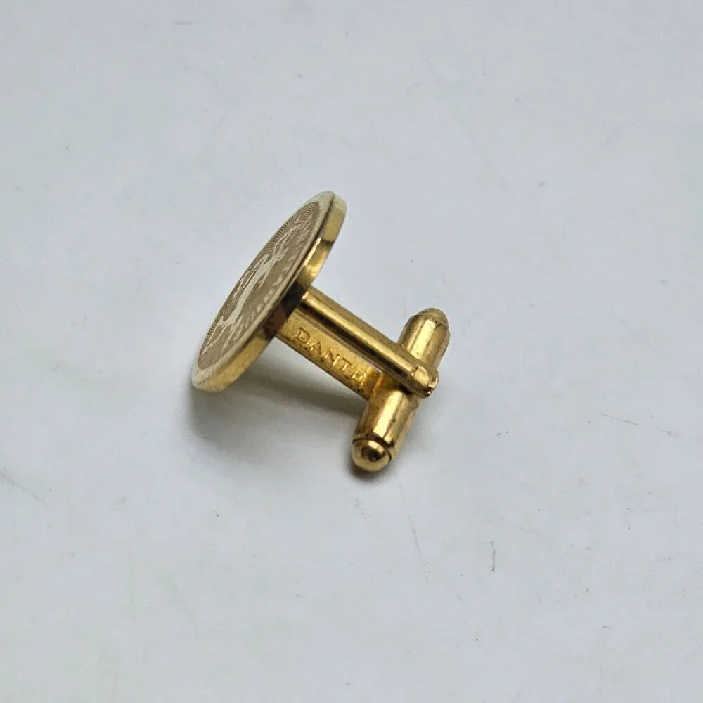 Vintage Dante Gold Tone Capricorn Zodiac Horoscope Cufflinks